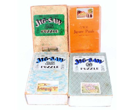 Four various boxed Great Western Railway jigsaw puzzles, mixed examples, to include Henley Bridge, locomotives old and new, t