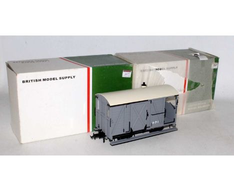 Two British model supply W &amp; L brake vans light grey:- R19-6A and R19-6B, both (M) (BE)Condition report: Fitted with 45mm