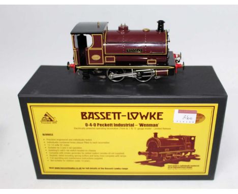 A Bassett-Lowke Peckett 0-4-0 saddle tank engine 'Wenman' with instructions, headlamps and discs (M-BM)