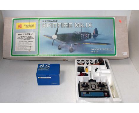 A Cambrian Model Co Sport Scale Series (1/8th) kit built model of a Supermarine Spitfire Mk IX, unmade example, in the origin