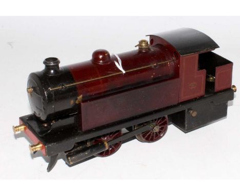 Bowman live steam maroon LMS 0-4-0 large tank engine no. 265 with modified 234 fuel tank (G) - good for age