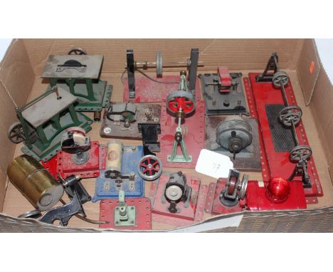 One tray containing a large quantity of various mixed live steam workshop accessories to include dynamos, induction coils, mi