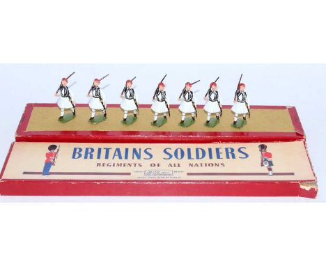 A Britains No. 196 Regiments of All Nations the Evzones Greek Army Royal Guards comprising of eight various marching figures 