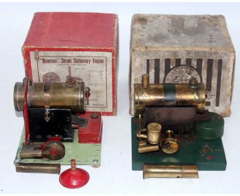 A Bowman Models of Dereham  card boxed stationary steam engine group to include Model No. PW201 and Model No. E167 Steam Engi