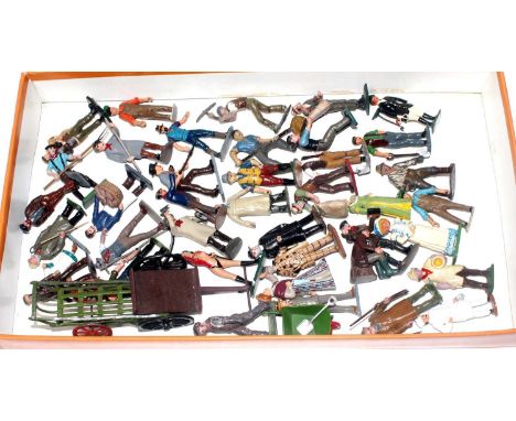 One tray containing a quantity of various Britains, HM of Great Britain, and other vintage and modern release farm and civili