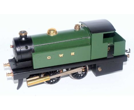 A completely restored and repainted large live steam Bowman 0-4-0 tank engine in GWR green, repaint (VG)
