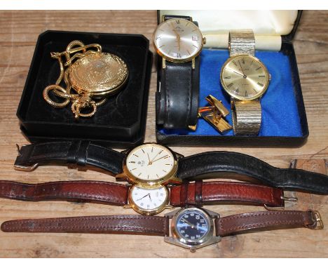 Assorted watches including a vintage Mondaine. 