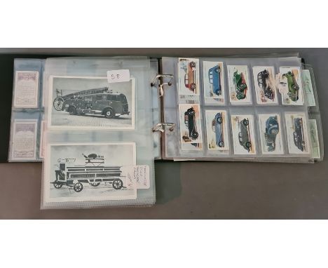 An album of old / vintage cigarette cards to include military, motor cars, merchant ships of the world, animals, flowers, foo