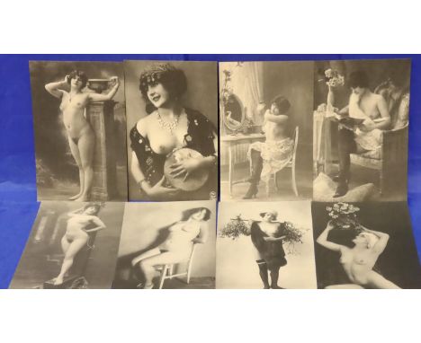 Eight early reproduction risque nude photographic postcards. P&amp;P Group 1 (£14+VAT for the first lot and £1+VAT for subseq