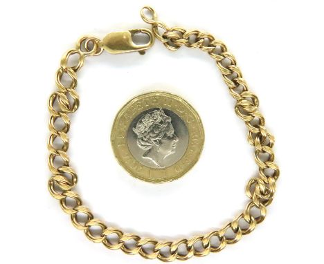 9ct gold bracelet, L: 20 cm, 10.0g. P&amp;P Group 1 (£14+VAT for the first lot and £1+VAT for subsequent lots) 