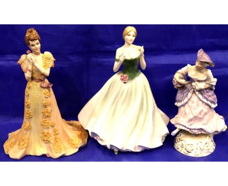 Coalport bisque ceramic figurine Mid-Summer Dream 1997, Royal Worcester figurine Keepsake limited No 11061/12500, and a Wedgw