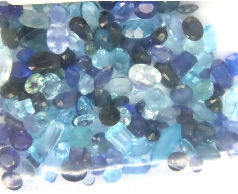 Mixed loose gemstones including sapphires, topaz, aquamarine and others, over 50cts in total. P&amp;P Group 1 (£14+VAT for th