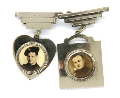 Two Art Deco Sweetheart brooches. P&amp;P Group 1 (£14+VAT for the first lot and £1+VAT for subsequent lots) 