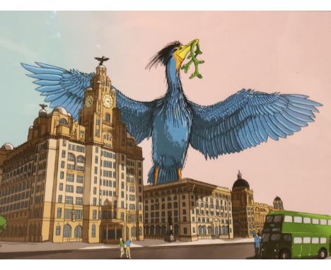 Dave Montagnes (20th century); lithograph print, The Three Graces (blue), from The Liverbird Series, signed in pencil lower r