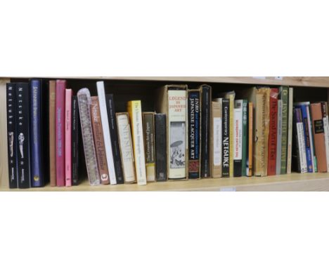 A collection of books on Japanese ceramics, art, lacquer, netsuke and Chinese works of art