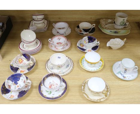 A collection of 19th and 20th century cups and saucers, etc.
