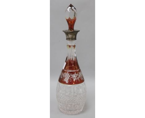 A silver mounted decanter