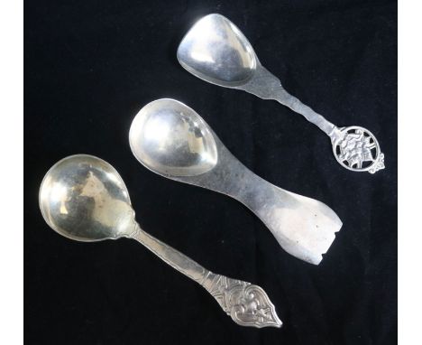 A 1930's Central School of Arts & Crafts silver spoon, London, 1934 and two stylish Scandinavian silver spoons.