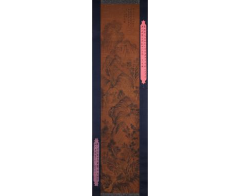 A Chinese Scroll Painting By Guo Xi H: 167cm; W: 33.5cm Song Dynasty.