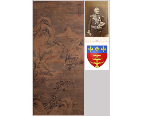 A Chinese Scroll Painting By Wang Fu H: 108cm; W: 47cm Ming Dynasty. This lot was provided by the Montauban family, whose des