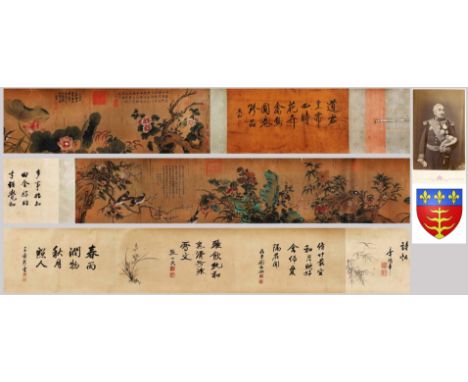 A Chinese Hand Scroll Painting By Emperor Huizong of Song Dynasty 35 x 287cm Song Dynasty. This lot was provided by the Monta