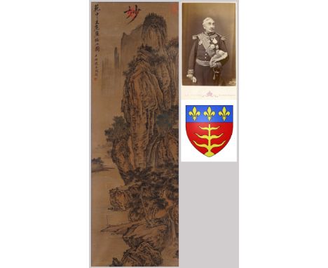 A Chinese Scroll Painting By Fan Zhongli H: 108cm; W: 35cm Song Dynasty. This lot was provided by the Montauban family, whose