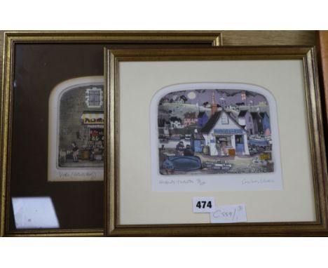 Graham Clarke, 2 limited edition prints, 'Herberts Turbots' and 'Viola', signed, 16 x 19cm