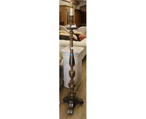 A brass standard lamp H.149cm