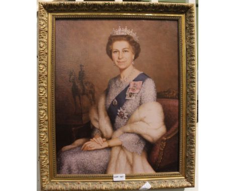A reprographic canvas print of Queen Elizabeth II 