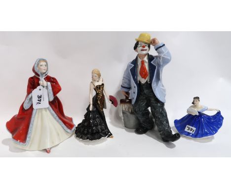 Three Royal Doulton figures (Slapdash, Elaine and Rachel), and a Royal Worcester figure (Maura) Condition Report: Available u
