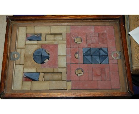 A vintage German wood block puzzle in original box Provenance: The Late Dr Helen. E. C. Cargill Thompson Condition Report: Av