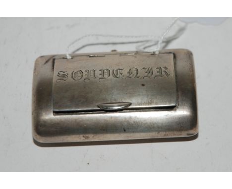 A Russian silver snuff box, marked 84 BC 1868, the hinged cover inscribed "Sondener" 7cm wide 77 grams Condition Report: Avai