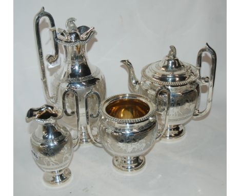 A 4 piece silver plated tea service Condition Report: Available upon request