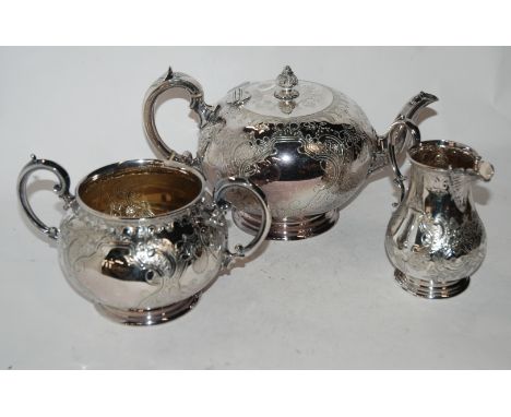 A 3 piece silver plated tea service Condition Report: Available upon request