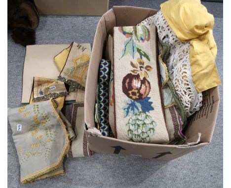 Assorted bell pulls, tapestry panels and embroidery Condition Report: Not available for this lot