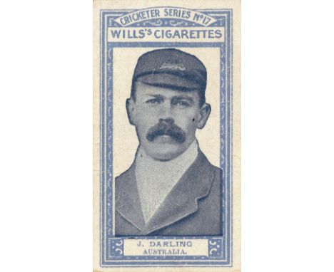 WILLS, Cricketers Series (1901), Nos. 13, &amp; 16-18 (all Australian), light blue frames, Australian issue, creased (1) &amp