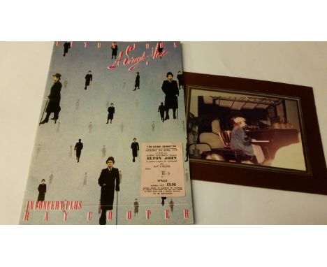ELTON JOHN, concert programme and ticket, A Single Man, 9th April 1979; together with 16 photos taken at the concert, G to VG
