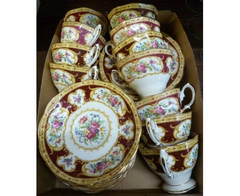 Royal Albert Lady Hamilton teawares comprising ten cups, eleven saucers and six side plates