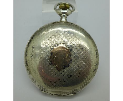 A French silver full hunter pocket watch