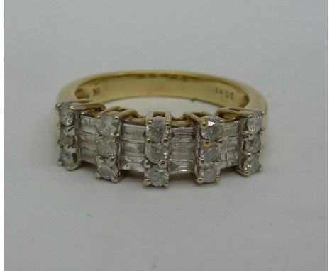 A 9ct gold and diamond cluster ring, weight 3.7g, 0.73 carat diamond weight, size M