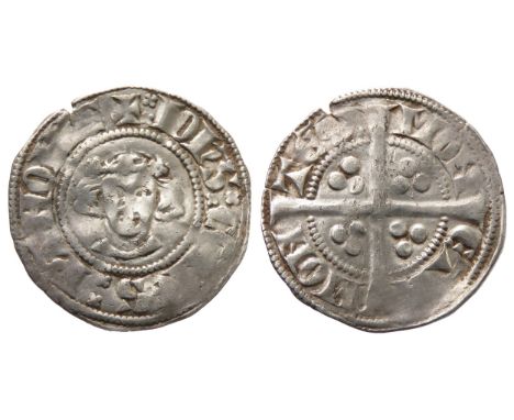 John of Avesnes Sterling penny, 1280-1304 AD. Count of Hainault, imitating English Edwardian types. Mint of Mons. +IOhS COMES