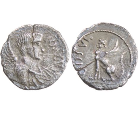 Trinovantes &amp; Catuvellauni, Cunobelin Sphinx type silver unit. Circa 10-43 AD. Winged and draped bust right; CVNO to righ
