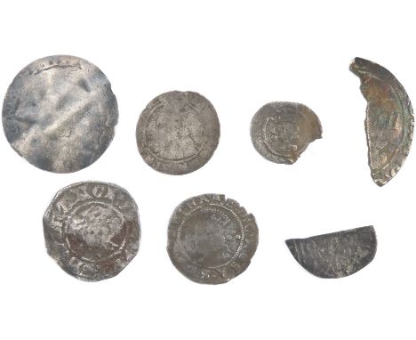 Hammered silver coins (7). Circa 14th-16th century AD. To include coins from the reigns of Edward I, Richard II, Mary and Eli