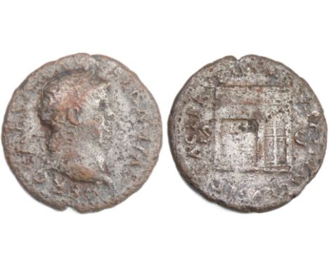 Nero As. Rome, 65 AD. Copper, 10.84g. 28mm. Laureate head right, NERO CAESAR AVG GERM IMP. R. Janus Geminus, PACE P R VBIQ PA