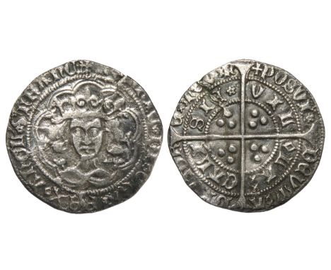 Henry VI groat, Calais. Rosette-Mascle issue, 1430-31 AD. Silver, 28mm. 3.59g. Crowned facing bust, rosettes and mascles in l