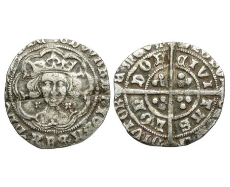 Edward IV groat, London. First reign, light coinage, 1464-70 AD. Crowned facing bust, quatrefoils at neck. R. Cross with pell