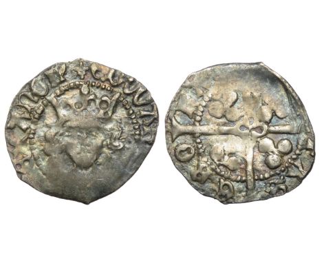 Edward IV penny. Light coinage, 1464-70 AD. York mint. Silver, 0.72g. 16mm. Crowned facing bust, EDWARD DI GRA REX ANGL. R. C