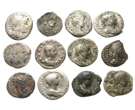 Roman silver coin group (12). 