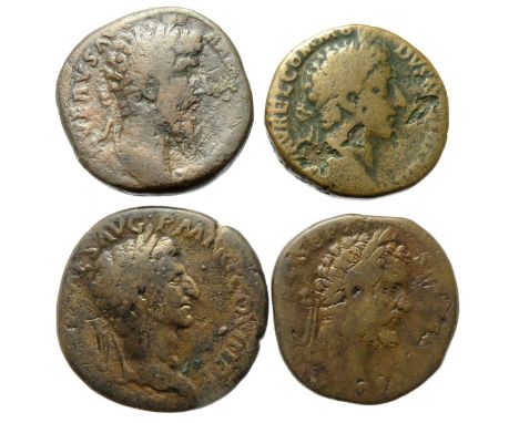 Sestertius group including Nerva, Lucius Verus, Commodus and Septimius Severus.