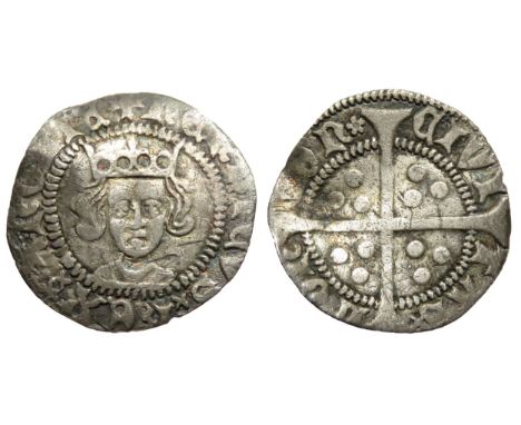 Henry VI penny. Rosette-mascle issue, 1430-31 AD. London. Silver, 0.78g. 17mm. Crowned facing bust, +HENRICVS REX ANGLIE. R. 
